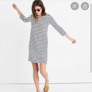 Madewell Navy Gondola Blue Striped Shift Dress XS